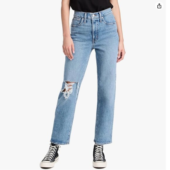 Madewell Denim - NWT Madewell Jeans Womens The Perfect Vintage Straight Distressed